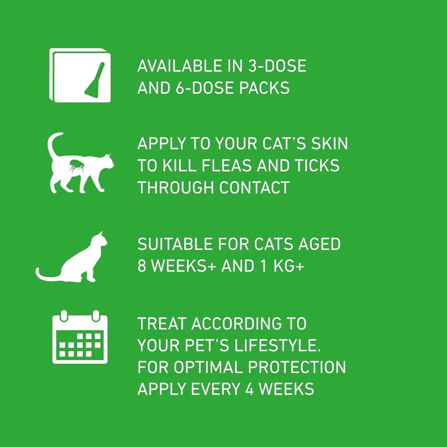plus Flea & Tick Treatment for Cats and Ferrets - 6 Pipettes