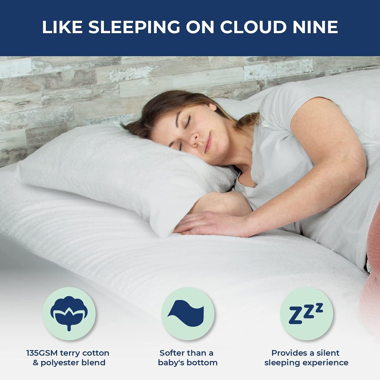 100% Waterproof Mattress Protector Cotton Terry Top - Extra Deep 30Cm Fitted Skirt - Waterproof Single Mattress Protector - Super Absorbent - Machine Washable - Single (90X190) Cm