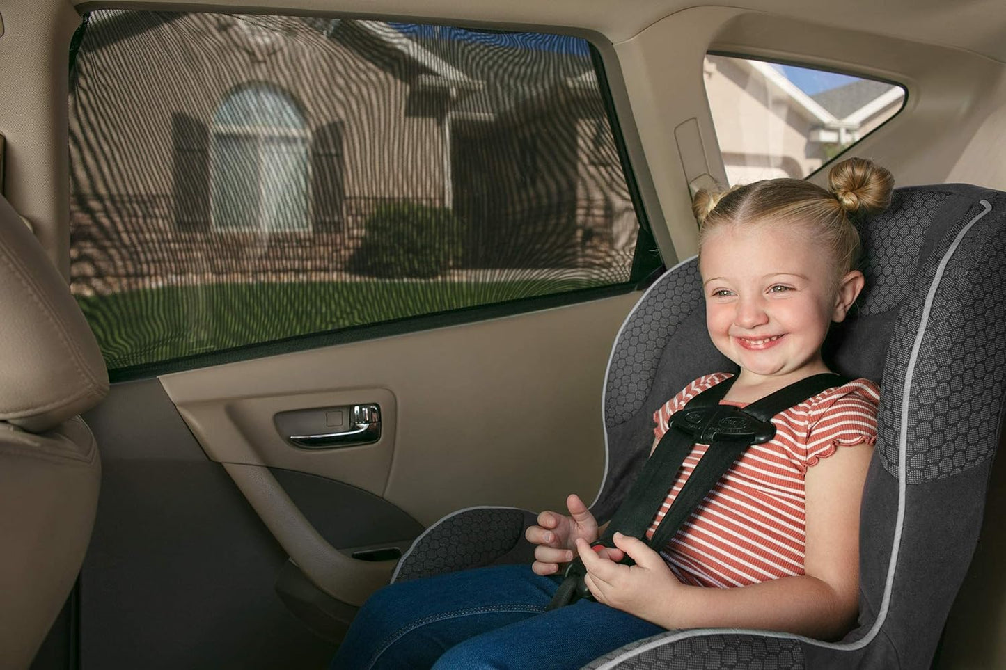 Car Rear Children'S Window Shades for Baby (Pack of Two) - Stretchable & Breathable Window Screens for Sun Protection Sunshade, Car Window Shade All-Round Protection for Kids - Fits Most Vehicles