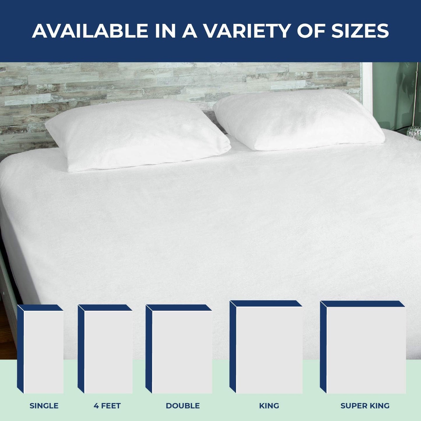 100% Waterproof Mattress Protector Cotton Terry Top - Extra Deep 30Cm Fitted Skirt - Waterproof Single Mattress Protector - Super Absorbent - Machine Washable - Single (90X190) Cm