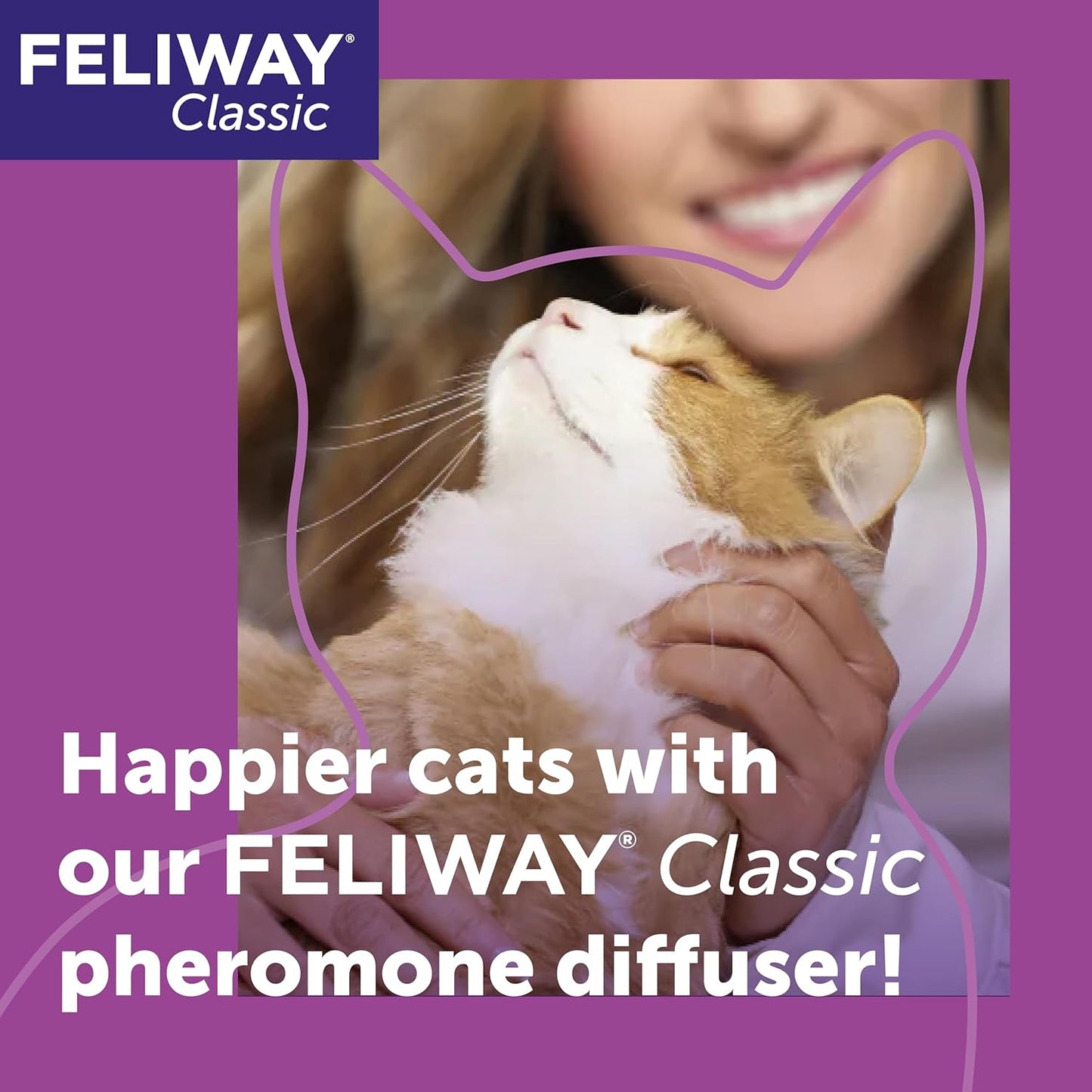 Classic 30 Day Refill, 48Ml Classic Refill for Plug in Anxiety Relief Pheromone Diffuser for Cats, Calm Your Cat and Reduce Behavioural Issues and Stress with Classic