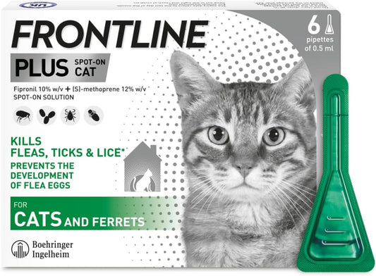 plus Flea & Tick Treatment for Cats and Ferrets - 6 Pipettes