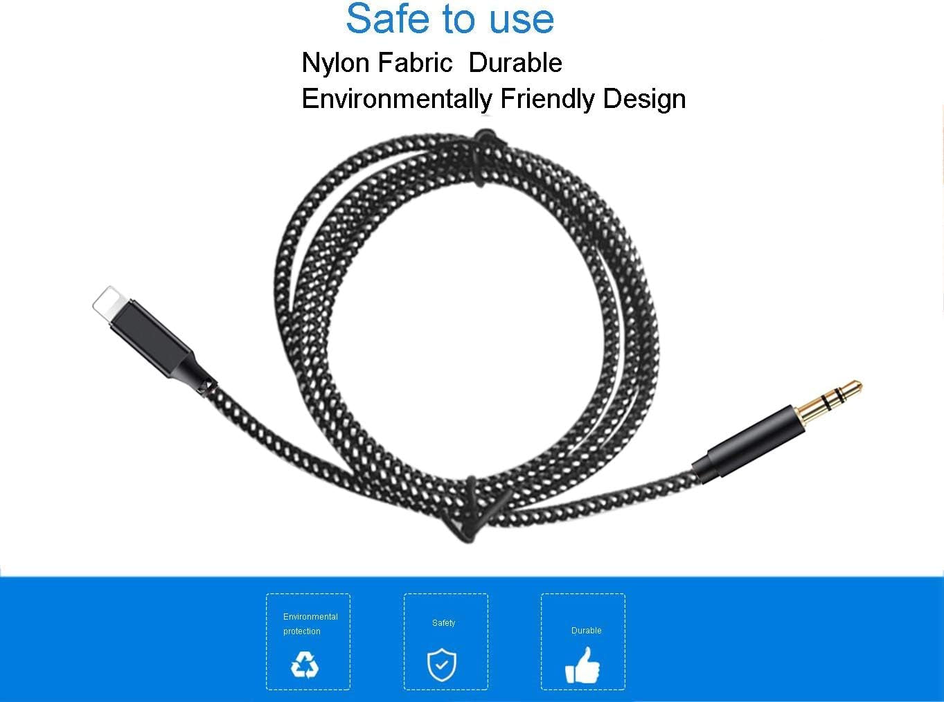 Aux Cable for Iphone in Car 3.5Mm Aux Cord Aux Lead Compatible with Iphone 14/14 Pro/14Pro Max/13/13 Pro/12/12 Pro/11 Pro/11/Xs/Xr/X/8/7 Works for Car Stereo