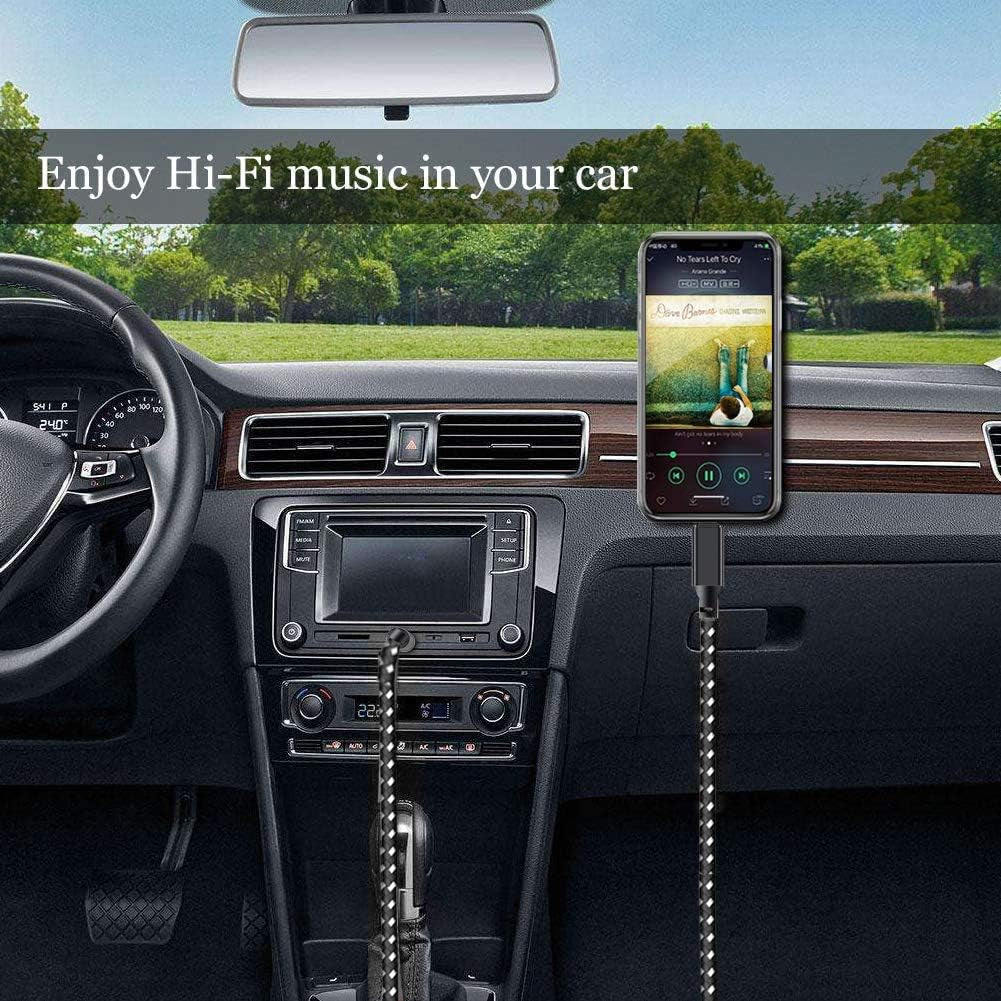 Aux Cable for Iphone in Car 3.5Mm Aux Cord Aux Lead Compatible with Iphone 14/14 Pro/14Pro Max/13/13 Pro/12/12 Pro/11 Pro/11/Xs/Xr/X/8/7 Works for Car Stereo